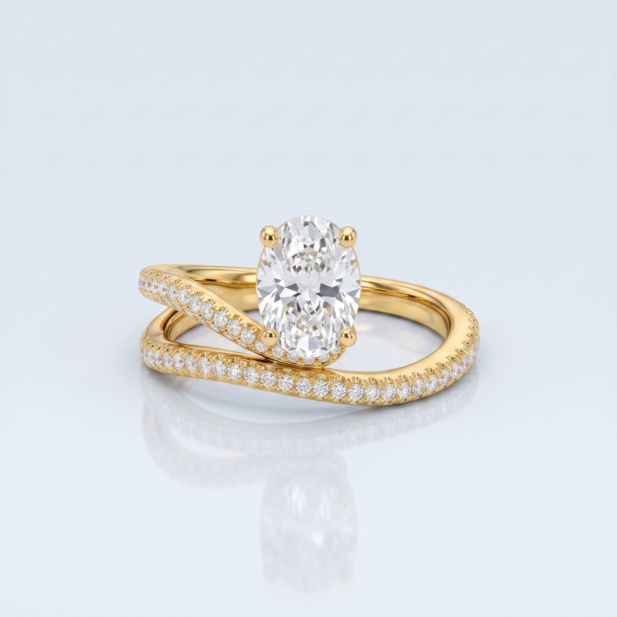 Marquise Swirl Solitaire Engagement Ring – 1 CT Lab Grown Diamond